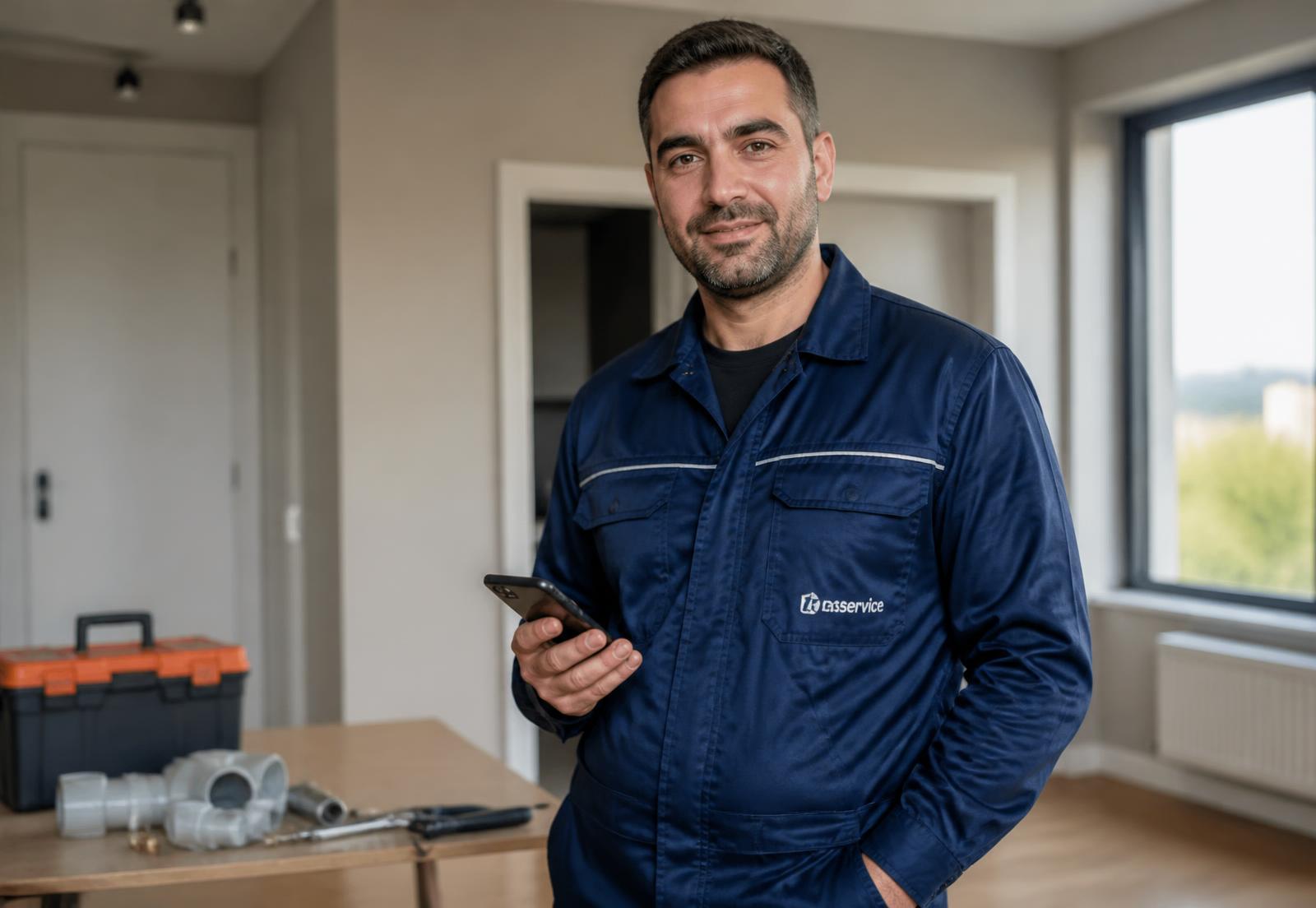Verified Armenian tradesman standing in a renovated Yerevan apartment